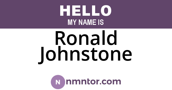 Ronald Johnstone
