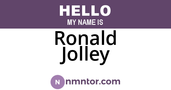 Ronald Jolley
