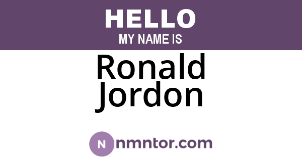 Ronald Jordon