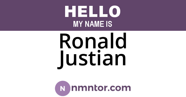Ronald Justian