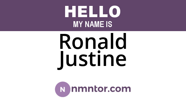 Ronald Justine
