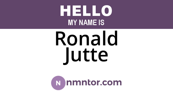 Ronald Jutte
