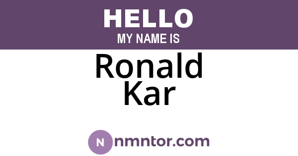 Ronald Kar