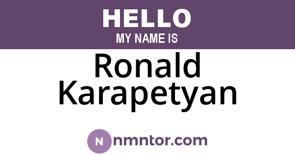 Ronald Karapetyan