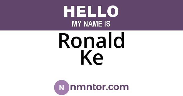 Ronald Ke