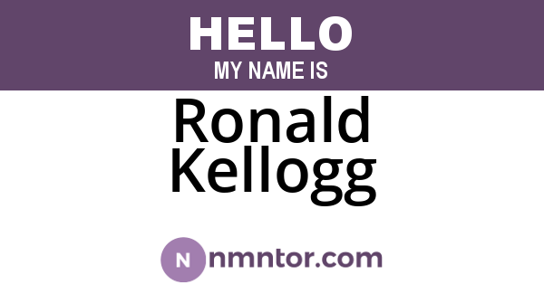 Ronald Kellogg