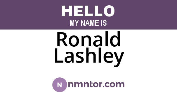 Ronald Lashley