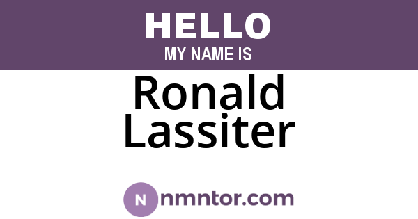 Ronald Lassiter