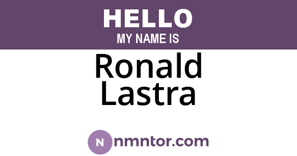 Ronald Lastra
