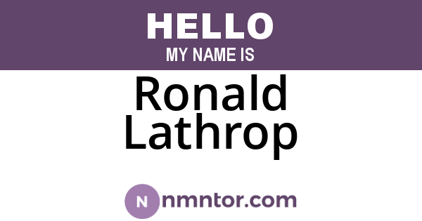 Ronald Lathrop