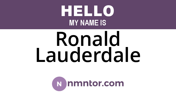 Ronald Lauderdale