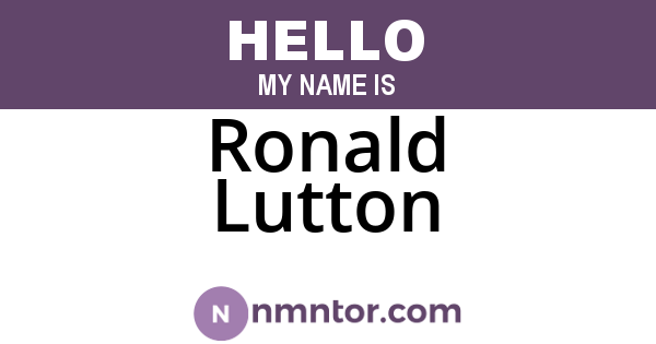 Ronald Lutton