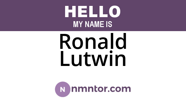 Ronald Lutwin