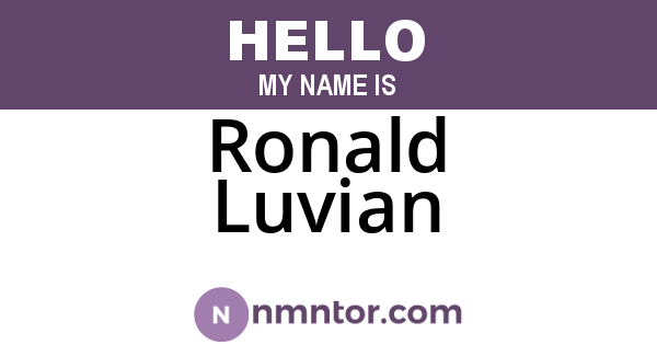 Ronald Luvian