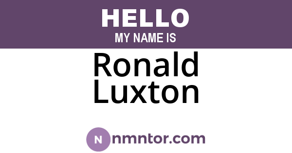Ronald Luxton