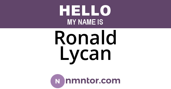 Ronald Lycan