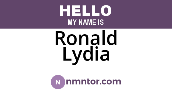 Ronald Lydia