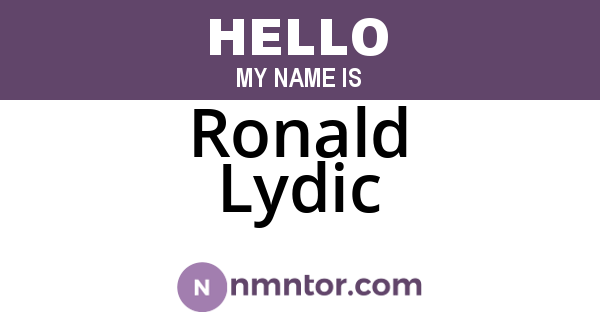 Ronald Lydic
