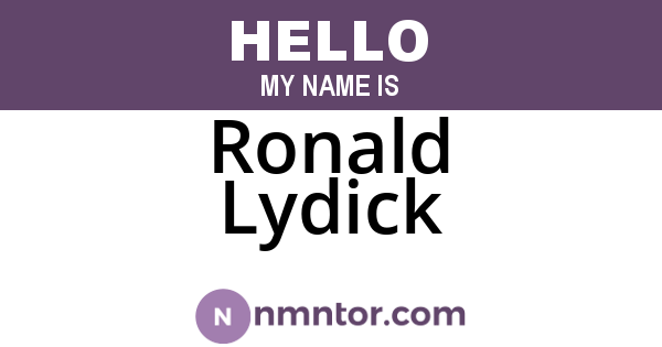 Ronald Lydick