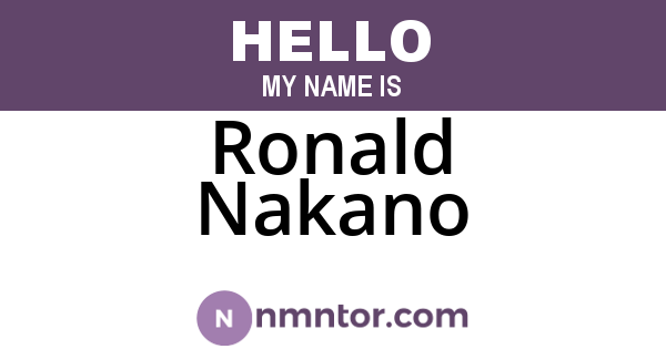 Ronald Nakano