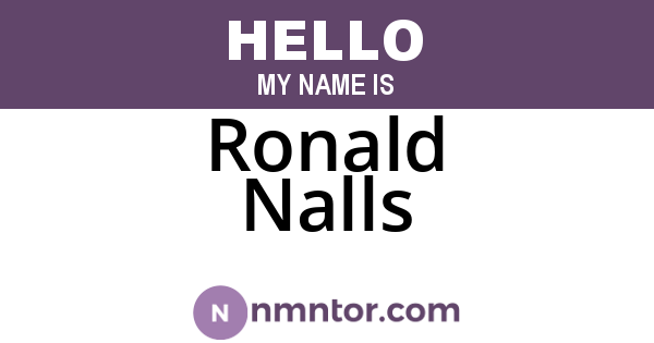 Ronald Nalls