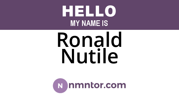 Ronald Nutile