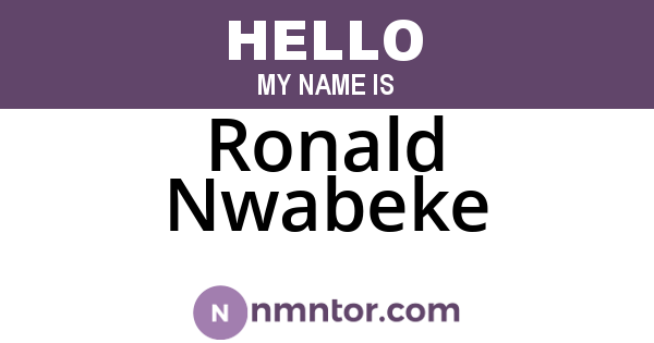 Ronald Nwabeke