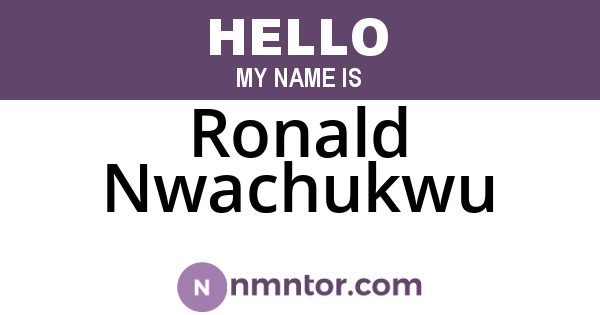 Ronald Nwachukwu