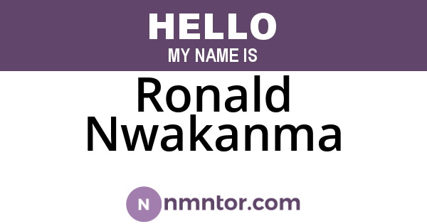 Ronald Nwakanma