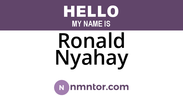 Ronald Nyahay