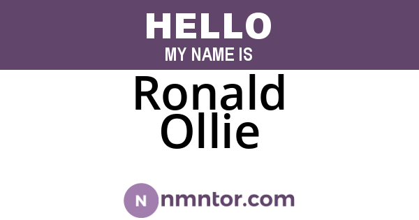 Ronald Ollie