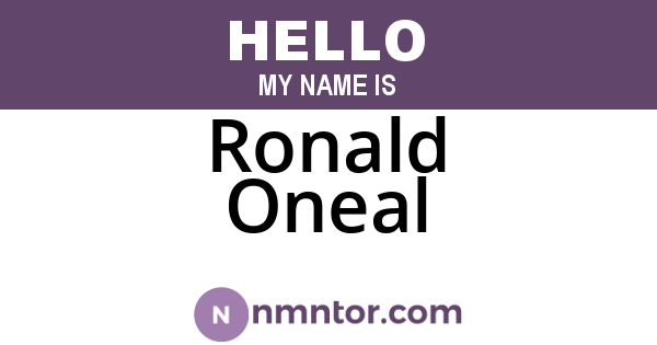Ronald Oneal