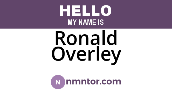 Ronald Overley