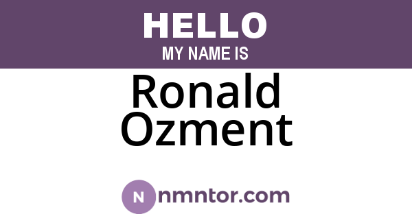 Ronald Ozment