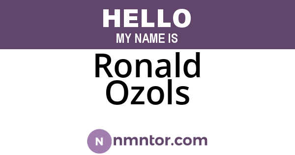 Ronald Ozols