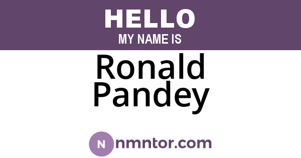Ronald Pandey