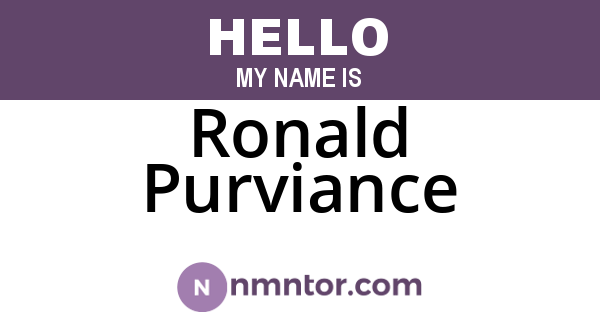 Ronald Purviance