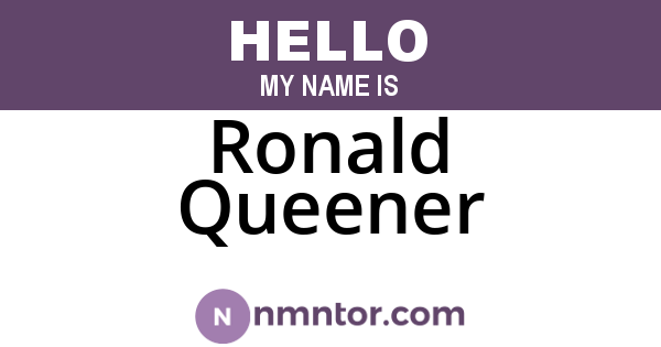 Ronald Queener