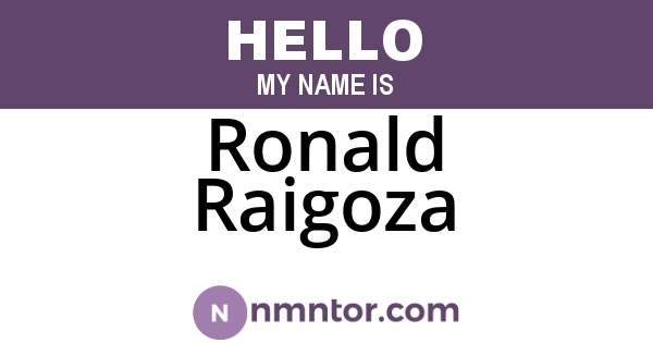 Ronald Raigoza