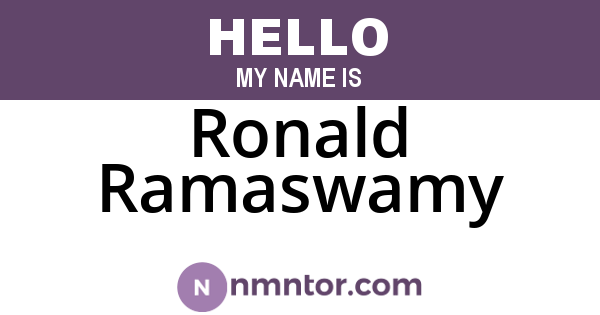 Ronald Ramaswamy