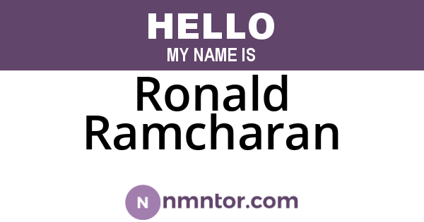 Ronald Ramcharan