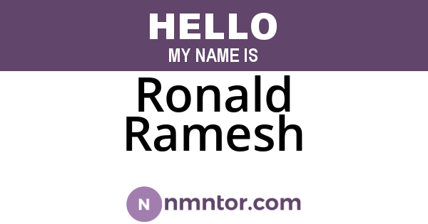 Ronald Ramesh