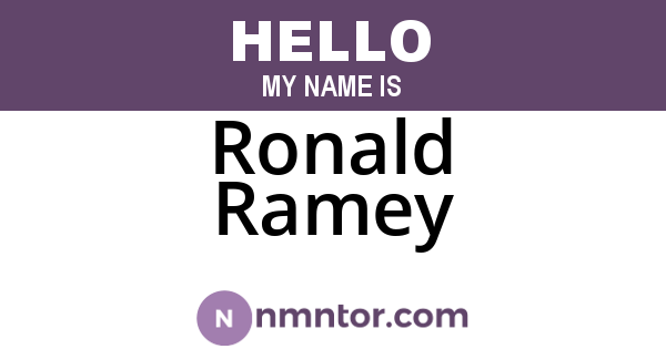Ronald Ramey