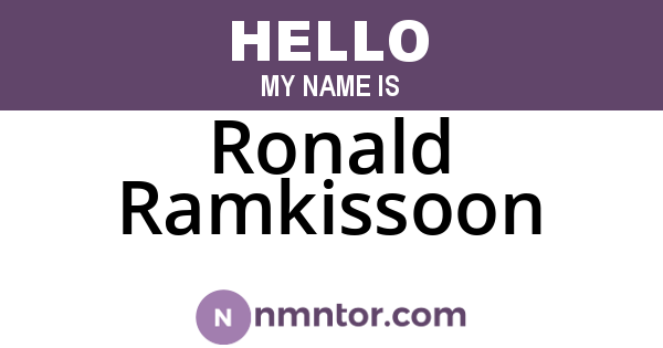Ronald Ramkissoon