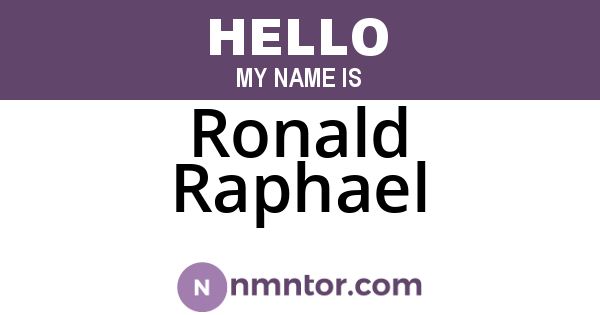 Ronald Raphael