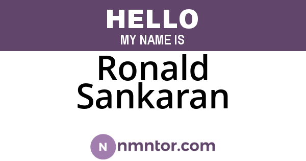 Ronald Sankaran
