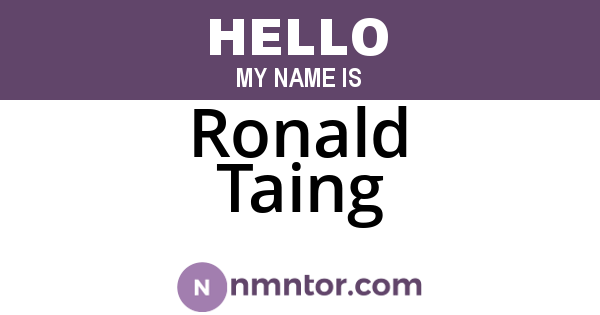 Ronald Taing