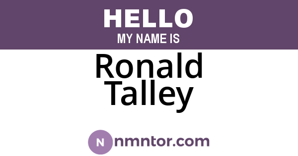 Ronald Talley