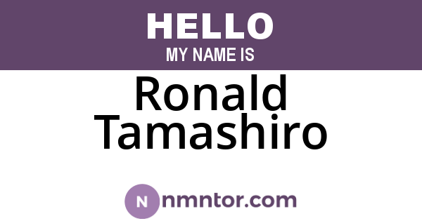 Ronald Tamashiro