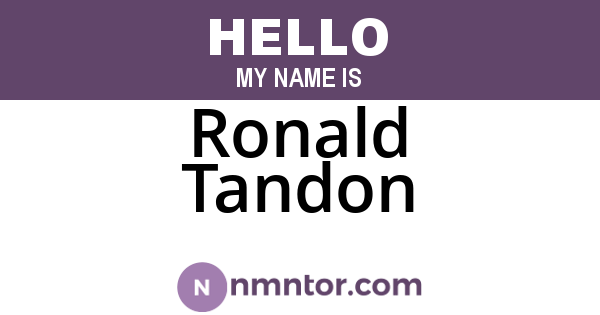 Ronald Tandon